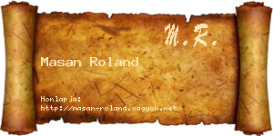 Masan Roland névjegykártya